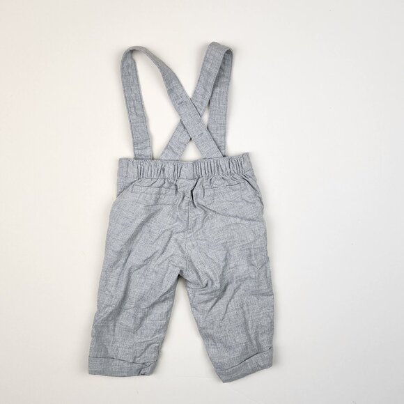 Janie and‎ Jack Baby Cotton Suspender Pants Gray sz 0-3 months - Picture 2 of 9